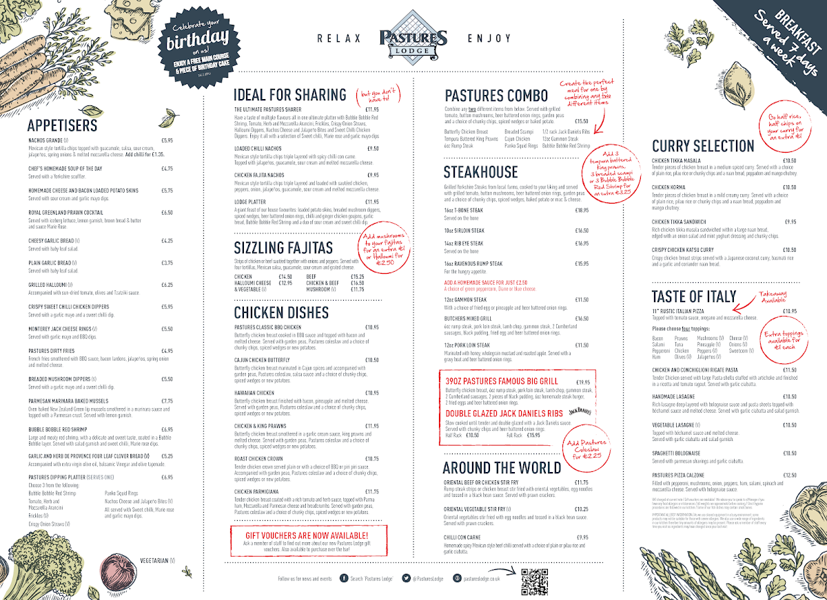 Menu Pastures Lodge - Mexborough-10