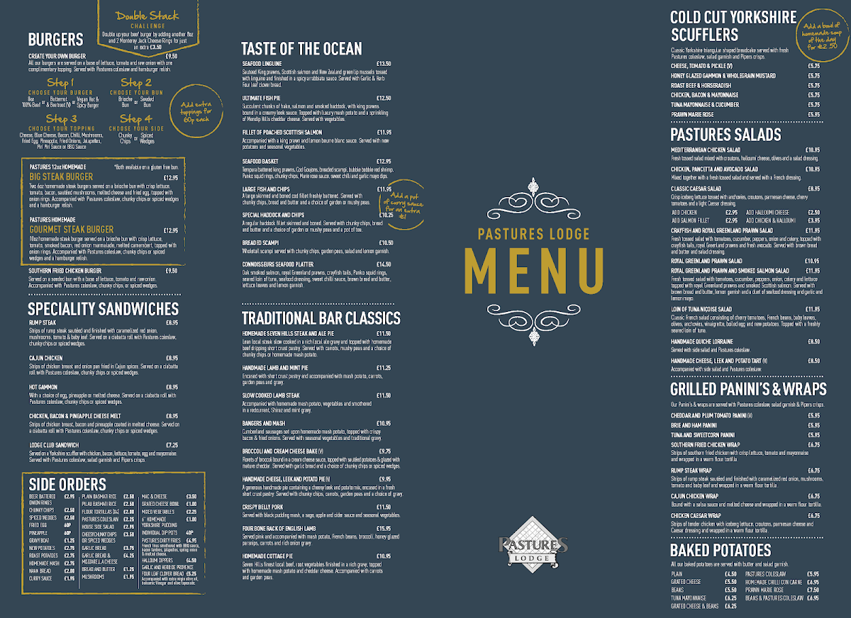 Menu Pastures Lodge - Mexborough-7